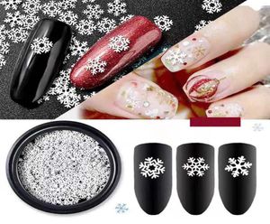 Multisize Nail Art Stickers Abziehbilder für Nails Art Christmas Snowflake Serie Ultradünne weiße Schneeflower -Pailletten1478672