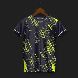 T-Shirts Herren atmungsaktive Sportswear-Farbstreifen-Print-Training Uniform Outdoor Badminton Shirts Herren Tischtennis Kurzarm Topsl2405