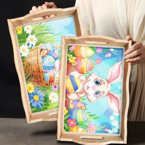 Stitch Easter Diy Diamond Painting Dinner Plate Bunny Egg Dinner Plate Mandala Flower Kitchen Tableware Table Furniture Decoration Gift