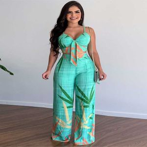 Womens Two Piece Pants Sexy Vneck sleeveless top and pants set for office ladies spring and summer casual printed shirt Trousers twopiece set for womens clothingL24