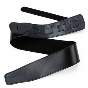 1pc Guitar Bass Belt Straps Leather Padded Shoulder Strap Thick Black Accessories