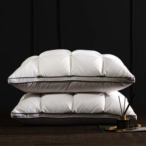 Cuscino di lusso 3d pane bianco d'oca giù cuscini di piume per sonno di protezione del corpo cuscini per letto di protezione morbida comfort 100% cover di cotone