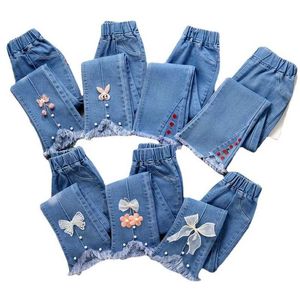 Pantaloni per bambini piccoli jeans e autunno jeans casual pantaloni per bambini abbigliamento per bambini pantaloni flash elastici 4-10 annil2403