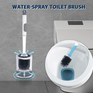 Benuola sparatura a spruzzo silicone spazzola igienica con spazzola tpr in silicone traspirato a parete da 40 cm manico lungo per la pulizia del bagno accessori per la pulizia del bagno