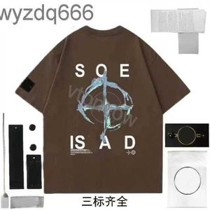 Solid Color Men Stones T -Shirt bestickte Designer Tops Island Sweatshirt Kompass Armband Baumwolle Lose Kurzpullover Steinhaubeer Sommer Ecl0