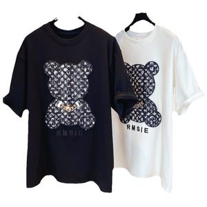 지퍼 토끼 고급 티 Tshirt 디자이너 여름 남성 여성 T 셔츠 짧은 슬리브 탑 면화 Tshirts 여성 의류 캐주얼 오버 사이즈 스트리트웨어 여성 Tshirts 5xl