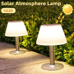 Bordslampor Solar Lamp White Night Light Outdoor Garden Indoor Desk Reading Bedside Balkony LED Lighting