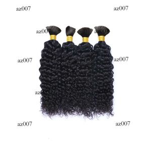 Mongólia Afro Kinky Curly Human Bulk Braiding Hair Pacotes Extensions Sem trama para Mulheres Negras Edição Original