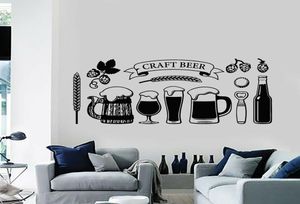 Craft Beer Vinyl Wall Decal Decor Kitchern Glass Alkohol Alkohol Trinken Pub Wandaufkleber für Mann Cave Esszimmer Dekoration4830471