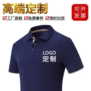 Herren Polos Halsband Poloshirt Spezifische Arbeitskleidung Logo Druck kurzärmeliges T-Shirt gestickt