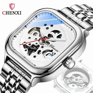Chenxi/Dawn Square Fully Automatic Mechanical Watch Hollow Mens Live Broadcast High End Beauty