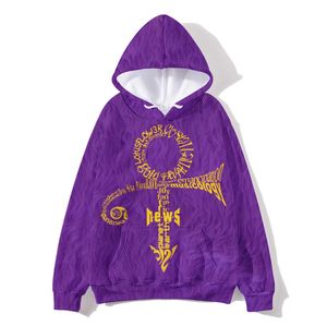 Felpa con cappuccio maschile Plstar Cosmos Pop Singer Prince Rogers Nelson Purple Mens/Womens 3Dprint Hip Hop Hoodie Fun Pullover Pullover Harajuku Set A20 Q240506