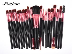 Fulljion 20st Rose Black Makeup Brushes Set Pro Powder Foundation Eyeshadow Eyeliner Lip Blush Cosmetic Beauty Make Up Brush6542541