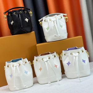 Mini Bucket Bag 7A Genuine Leather Women's crossbody Bag Drawstring Fashion Chain Shoulder Bag High quality handbag