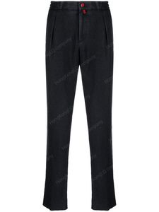 Mens Pants Kiton -patch Straight-leg Trousers for Man Casual Long Pant Navy Blue