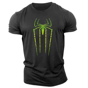 T-shirt maschile Summer Spider Mens maglietta Short Slve Sport Cartoon Hero Tops Ts Overtized Strtwear Tanni casual Shirt Designer Designer Men abbigliamento T240505