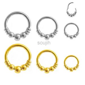 Body Arts 1PC 316L STALOWA STAL SPETUM Clicker Helis Helise Tragus Faux Daith Earring Hoop Body Reting Bejowanie Pierścień nosowy D240503