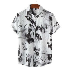 Мужские повседневные рубашки роскошные оригинальные мужские рубашки для мужчин футболки моды Man For Shipping Bloous Социальный гавайский хлопок негабаритный Y240506