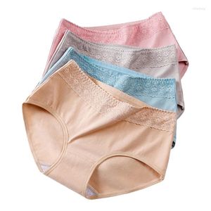 Women's Panties 4pcs Cotton Brief Graphene Lace Underwear Solid Intimate Lingerie Japan Ladies Beautiful Female Brazilian Set