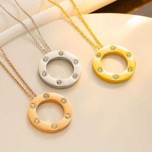 Trendy design necklace New classic Luxury Round Necklace for Female with cart original necklace