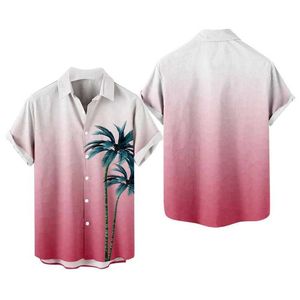Camisas casuais masculinas coco simples TR 3d camisetas havaianas impressas para homens roupas casuais férias masculas blusas strtwear Blox Butse Tops Y240506