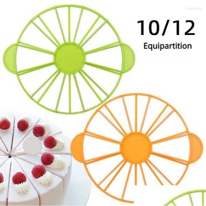 Andra Bakeware Tools 10/12 skivor Cake Equal Portion Cutter Round Bread Mousse Divider Slice Marker Baking For Housual Kitchen DRO DHXB5