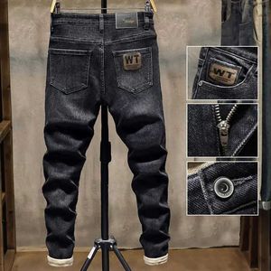 Jeans masculinos Marca de luxo original Jeans Black Adequado para personalização masculina e namorados elásticos.Trousersl2405 confortável clássico jeans de jeans de jeans