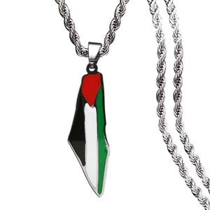 Pendant Necklaces Palestine Map Pendant Necklace Stainless Steel Fashion Personalized Pendant Necklace H240504