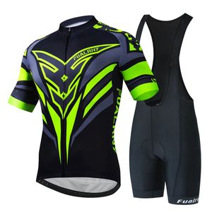 Fualrny Pro Cycling Jersey Set Summer ClothingMTB自転車服ユニフォームMaillot Ropa Ciclismo Man Bicycle Suit 240506