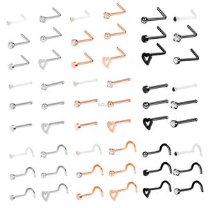 Body Arts zs 6pcs Fashion Nose Septum Peercing Studs Set 18g из нержавеющей стали нос перегородка для прокачки для пилота для носа D240503