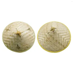 Berets Bamboo Braided Hat Girls Boys Handmade Weaved Hard Asian For Crafting Farming Women And Men Outdoor Summer Beach