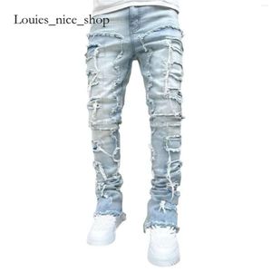 DEMIN TARN DERNIS Męskie dżinsy Mężczyźni Zagrykni w trudnej sytuacji Zniszczone chude spodnie Demin Slim Fit Spodle Esthetic Fairy Shorts Streetwear Najwyższa jakość 24ss 632