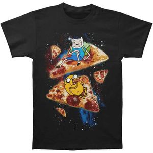 EN: s T-shirts Adventure Time Mens Pizza T-shirt Black Mens Kort ärm Ny ankomst Mens T-shirt Leisure Mens T-shirt Top Rabatt J240506