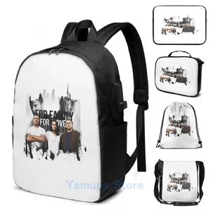 Mochila Funny Graphic Print Prison Break Break USB Charge Men Bags Escola Laptop de Viagem para Mulheres Viagem