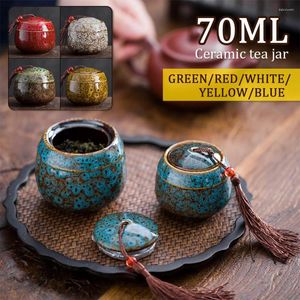 Lagerflaschen 70 ml Mini -Tee können universelle Keramikkanister -Siegel -Pot -Container -Tank tragbare Reisemedikamente