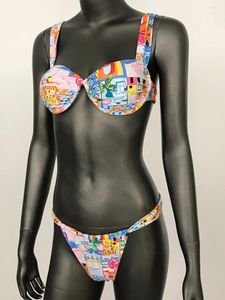 Kvinnors badkläder Bikinis Set Floral Sexig baddräkt för kvinnor Push Up Bikini Micro Female Bathing Suit Biquini Swimming Suits Young Style
