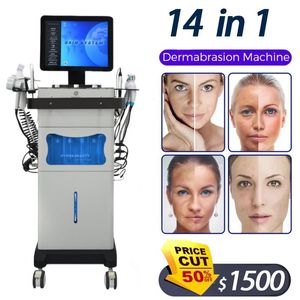 Professional 14 in 1 Hydra Gesichtsmaschinen Diamant Dermabrasion Schönheitsausrüstung Gesichtstherapie Hydro Wasserstrahl Aqua -Gerät 100KPa