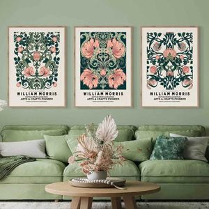 Andinavian Vintage Wall Art Abstract William Morris HD Canvas Oil Målning Affisch Tryck Hem Bedrum och vardagsrum Dekoration J240505