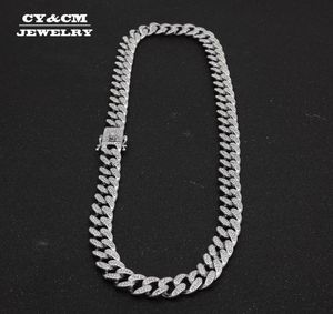 13mm Men039S Crystal Cuban Link Chain Hip Hop Long Neckor For Men Gold Silver Color Heavy Iced Halsband Choker Bling Jewelry7562327