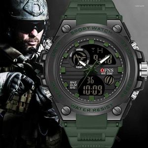 Wristwatches OFNS G Style Men Digital Watch Military Sports Watches Dual Display Waterproof Electronic Quartz Wristwatch Relogio Masculino