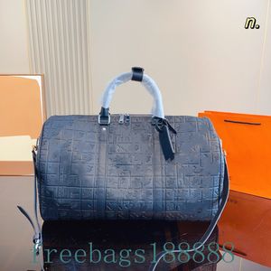 Bolsa de nylon de design de design de design preto de topo super legal, bolsa de grande capacidade, transporte de bagagem de alta qualidade de couro de luxo de luxo para sacola de 50cm
