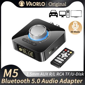Kit Bluetooth Receiver Transmissor LED BT 5.0 Estéreo aux 3,5mm Jack RCA HandsFree Call Tf Udisk TV Kit de carro Adaptador de áudio sem fio