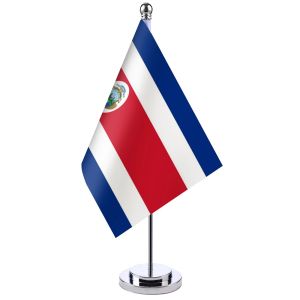 Acessórios 14x21cm Bandeira da mesa de escritório da Costa Rica Banner O conjunto de bandeira de exibição do gabinete da Costa Rica