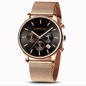 Crrju 2266 Quartz 42mm 직경 남성 시계 캐주얼 성격 시계 패션 인기있는 도매 학생 손목 시계 181p