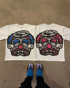 Herr t-shirts harajuku clown t-shirt överdimensionerad vintage grafik t-shirt par strtwear y2k topp goth skjortor amerikanska kvinnor kläder t240506