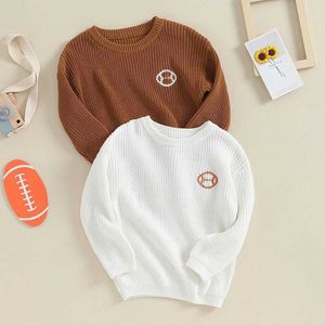 Pullover bambini baby gigante sciolto a maglia a maglia d'auto inverno inverno vestiti da ragazza ricamo da rugby da bambino per bambini bambino pullover esterno per bambini