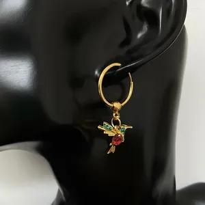 Dangle Earrings Sweet Women Fashion Bird Hoop For Red/Blue Crystal Engagement Wedding Female Jewelry Gifts