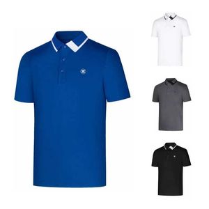 Erkek Tişörtleri 2024 Yaz Erkek Tişört Spor Giyim Kısa Gömlek Hızlı Kuru Kuru Nefes Alabası Polo Gömlek Erkekler Giyim Y240506