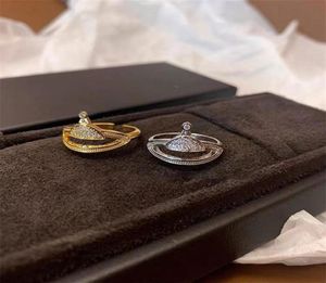 Klaster luksusowy pierścionek z diamentem dla kobiet 18 -karatowy złoto i srebrne platforma Planeta Planeta Planeta Projektowanie mody Biżuteria Urocza palcem ACC8072665