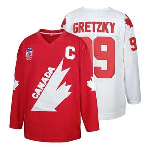 Koszulki mężczyzn 1991 Coupe Team Canada Cup 99 Gretzky Retro Hockey Jersey T240506